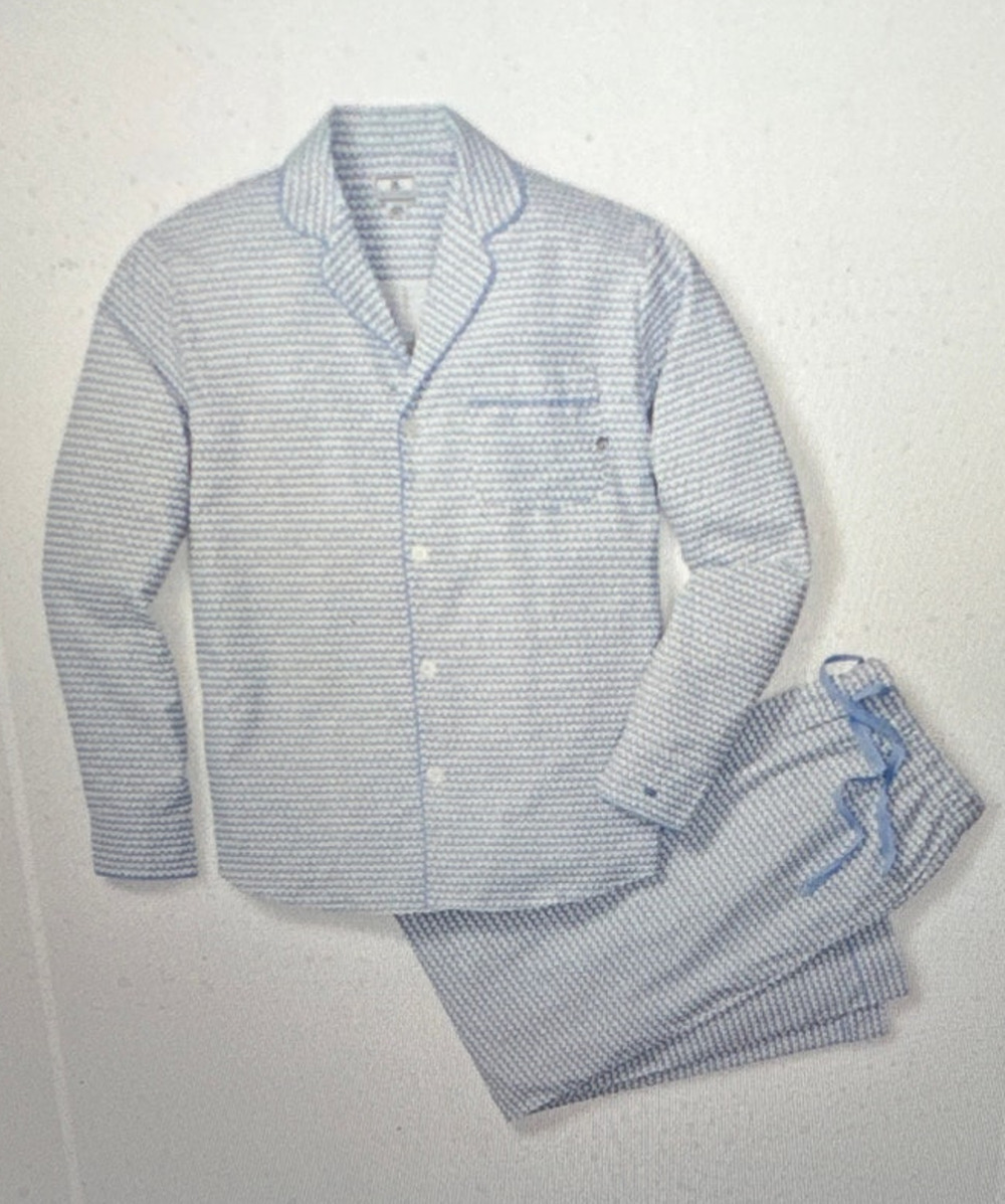Petite Plume Men's La Mer Pajamas Set White Navy Size Medium New with tags
